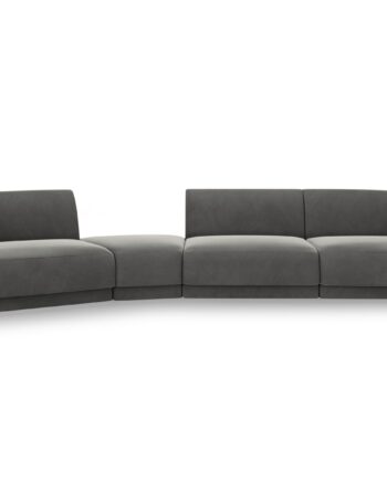 Micadoni Miley Pers Modulær Sofa Venstre Lysegrå Fløjl på Afbetaling
