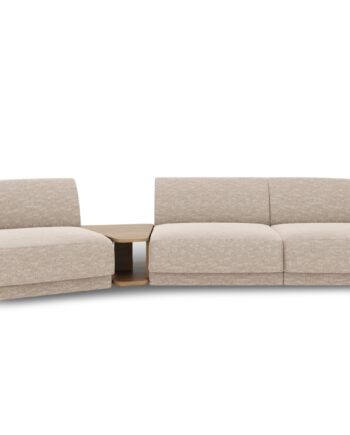 Micadoni Miley Pers Modulær Sofa Venstre Sofabord Beige Chenille på Afbetaling
