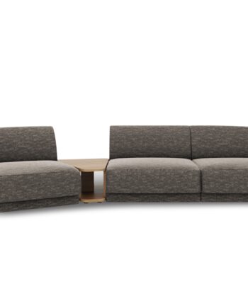 Micadoni Miley Pers Modulær Sofa Venstre Sofabord Grå Chenille på Afbetaling