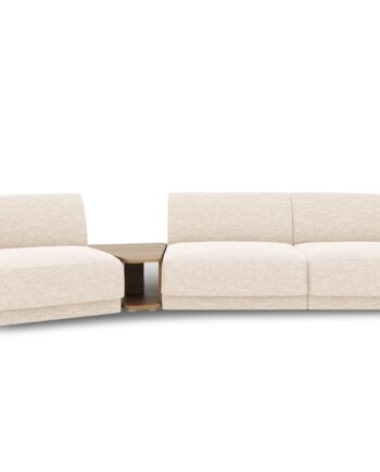 Micadoni Miley Pers Modulær Sofa Venstre Sofabord Lys Beige Chenille på Afbetaling