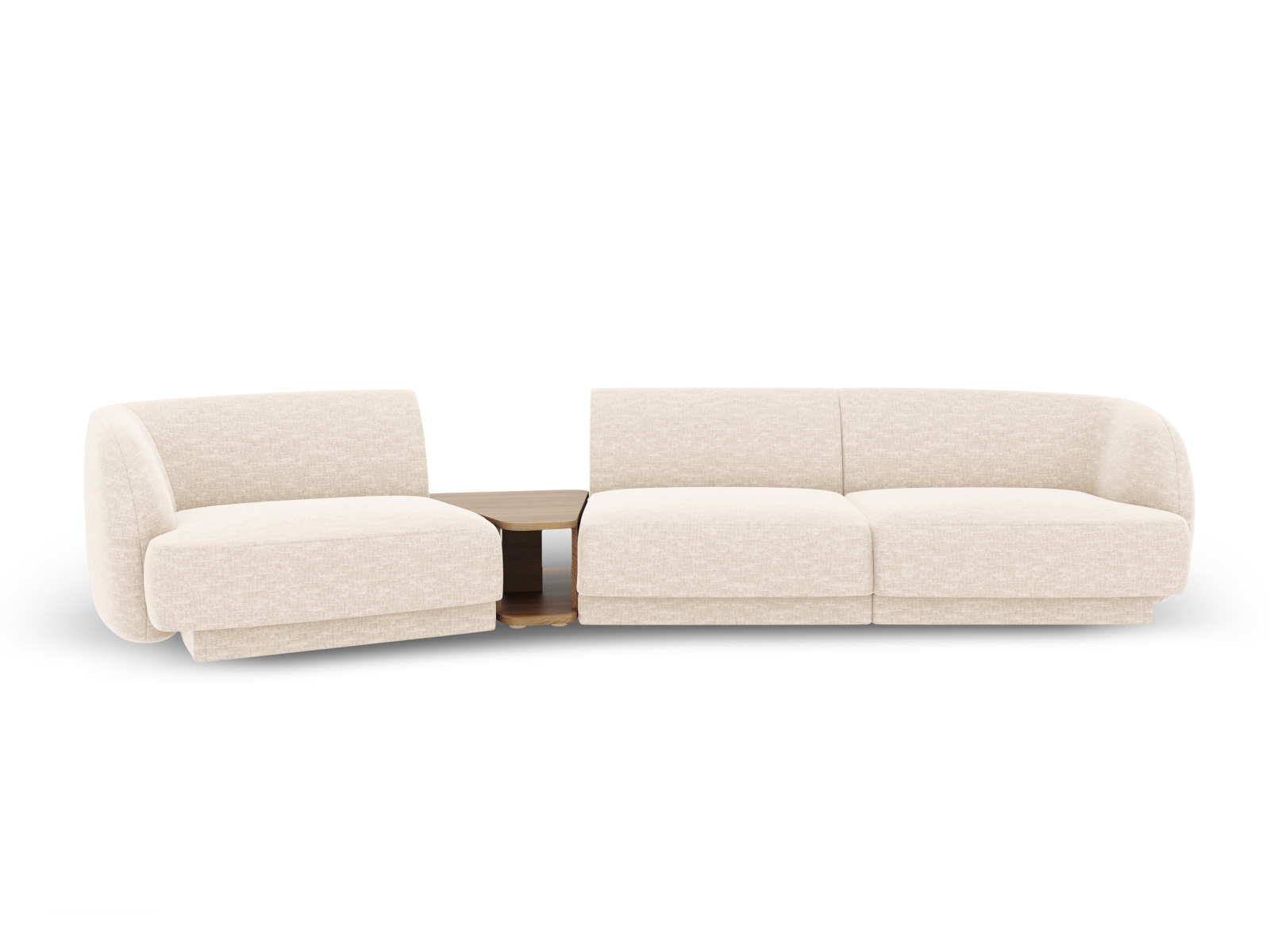 Micadoni Miley Pers Modulær Sofa Venstre Sofabord Lys Beige Chenille på Afbetaling