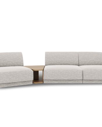 Micadoni Miley Pers Modulær Sofa Venstre Sofabord Lysegrå Chenille på Afbetaling