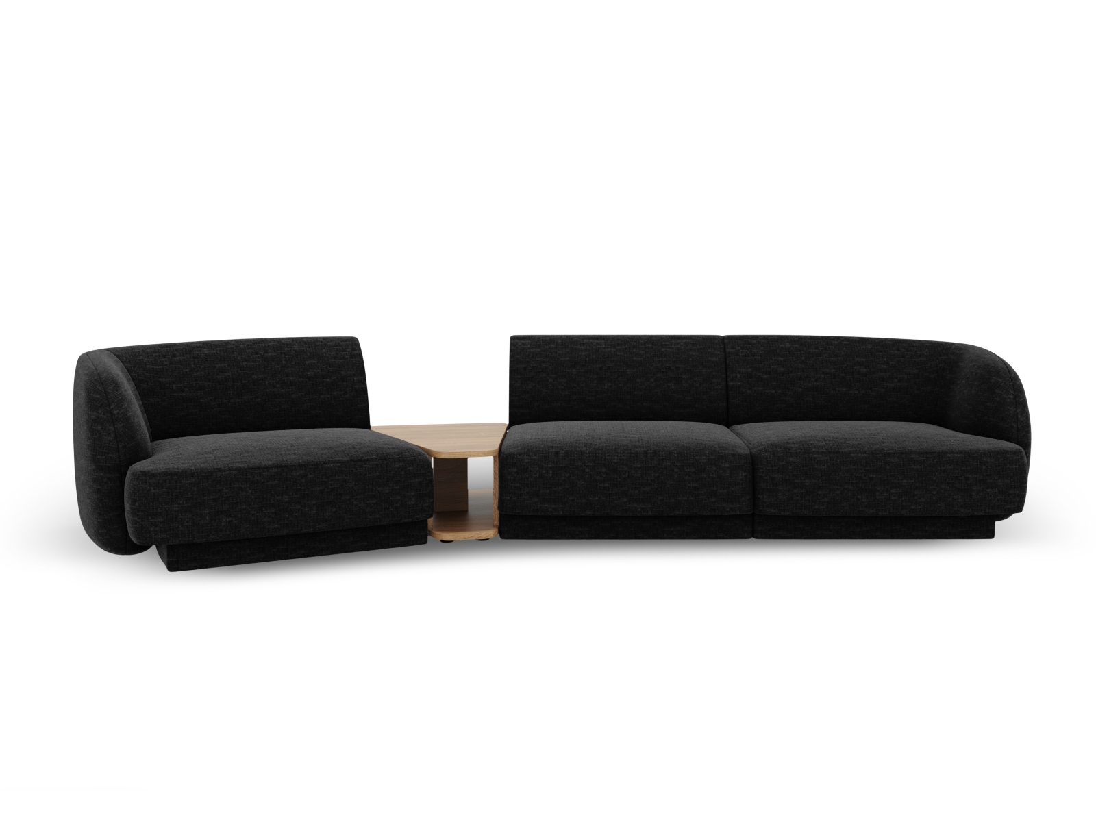 Micadoni Miley Pers Modulær Sofa Venstre Sofabord Sort Chenille på Afbetaling