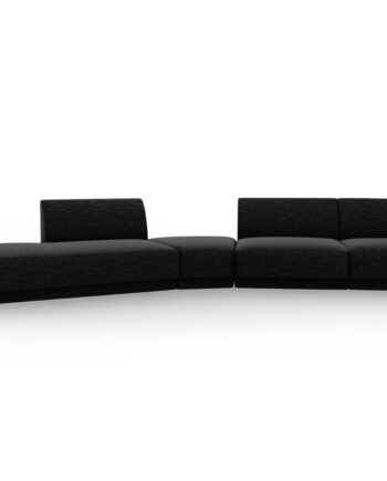 Micadoni Miley Pers Modulær Sofa Venstre Sort Chenille på Afbetaling