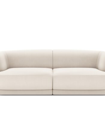 Micadoni Miley Sofa Sæder Beige Fløjl Sort Plast på Afbetaling