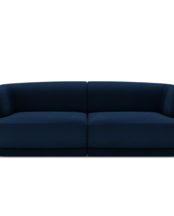 Micadoni Miley Sofa Sæder Blå Fløjl Sort Plast på Afbetaling