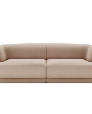 Micadoni Miley Sofa Sæder Brun Fløjl Sort Plast på Afbetaling