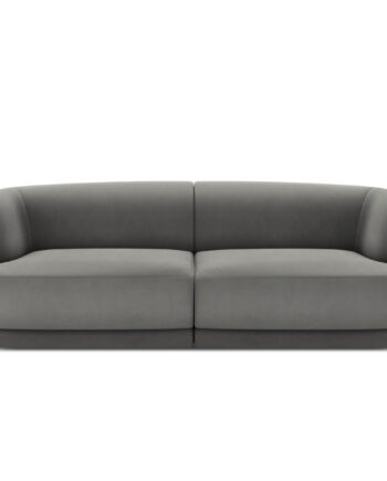 Micadoni Miley Sofa Sæder Grå Fløjl Sort Plast på Afbetaling