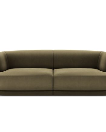 Micadoni Miley Sofa Sæder Grøn Fløjl Sort Plast på Afbetaling
