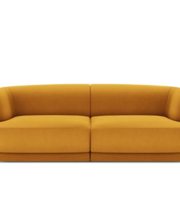 Micadoni Miley Sofa Sæder Gul Fløjl Sort Plast på Afbetaling