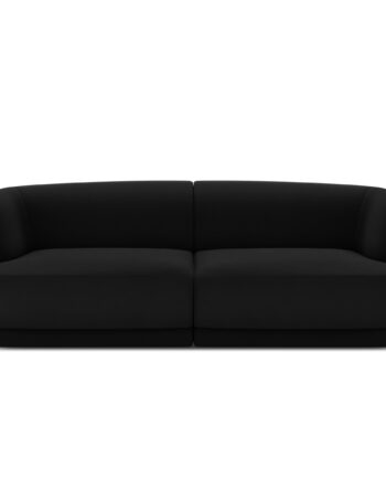 Micadoni Miley Sofa Sæder Sort Fløjl Sort Plast på Afbetaling
