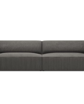 Micadoni Ruby Sofa Sæder Antracitgrå Corduroy Stof Sort Plast på Afbetaling