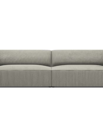 Micadoni Ruby Sofa Sæder Grå Corduroy Stof Sort Plast på Afbetaling