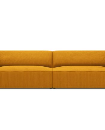 Micadoni Ruby Sofa Sæder Gul Corduroy Stof Sort Plast på Afbetaling