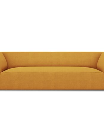 Micadoni Ruby Sofa Sæder Gul Stof Sort Plast på Afbetaling