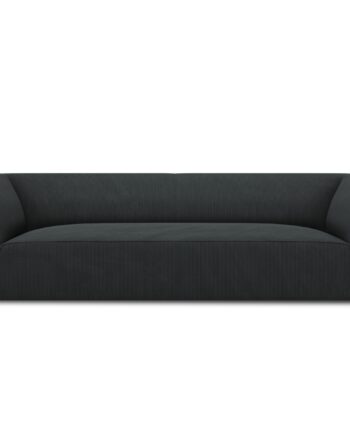 Micadoni Ruby Sofa Sæder Sort Corduroy Fløjl Sort Plast på Afbetaling