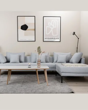 Milla Sofa Med Chaiselong  Lysegrå Stof på Afbetaling
