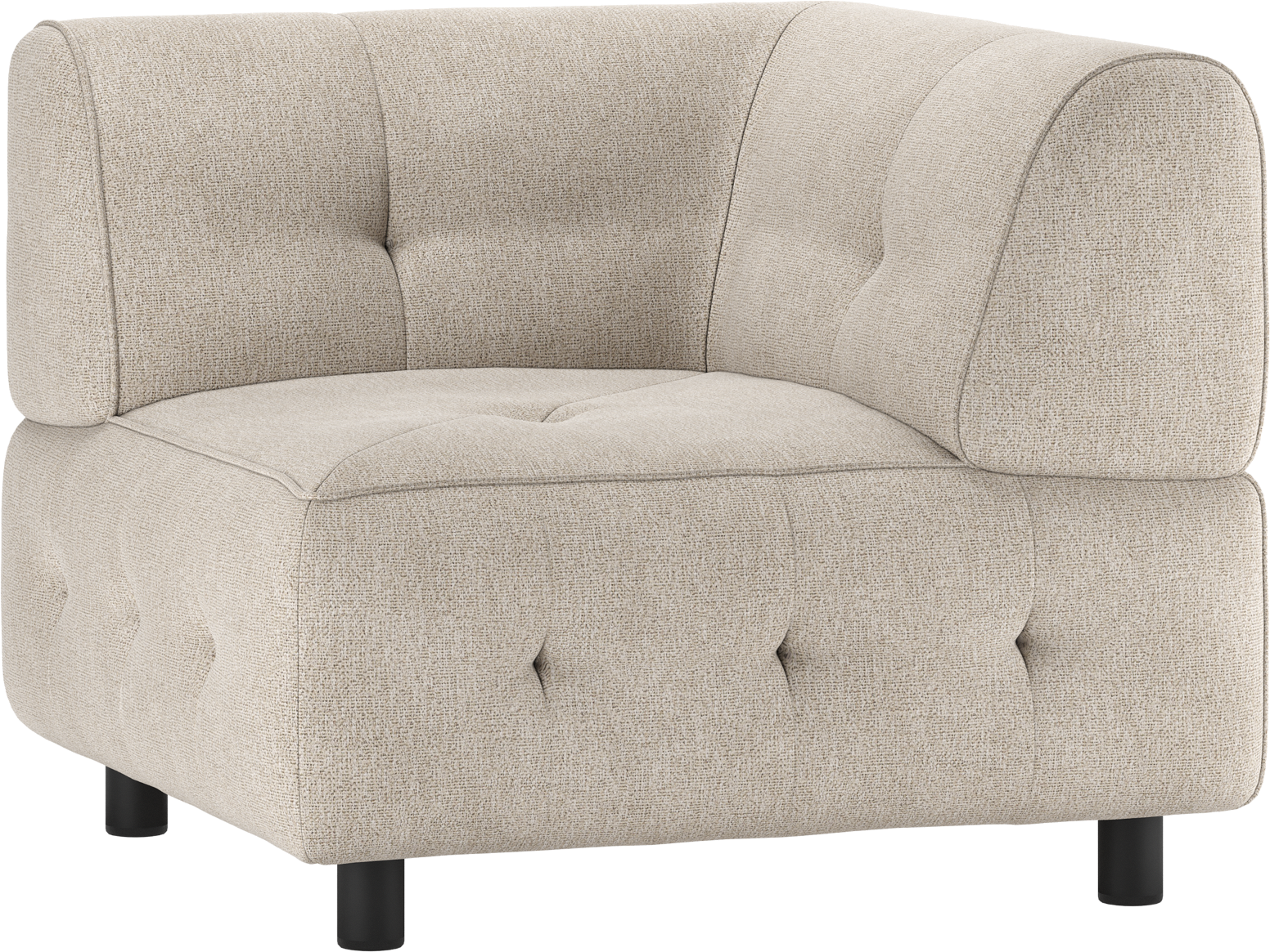 Modulær Sofa Hjørneelement Woood Louis Lysegrå Fladvævet Polyester H73x90x90 på Afbetaling
