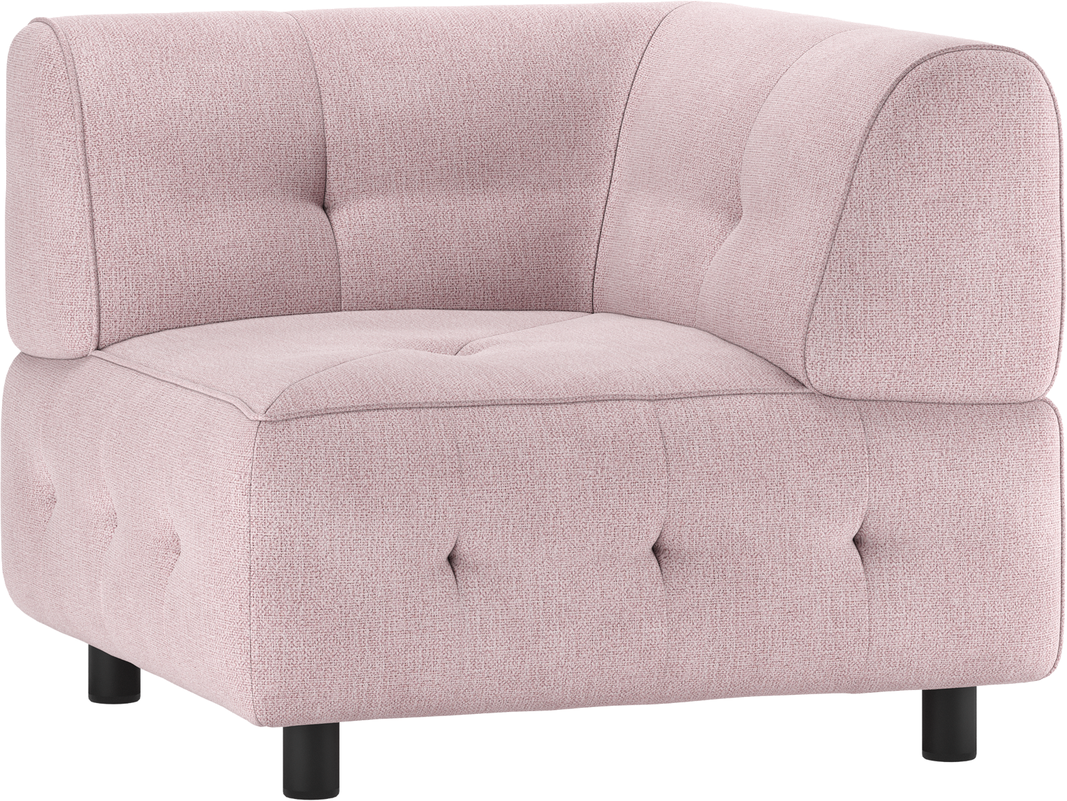 Modulær Sofa Hjørneelement Woood Louis Lyserød Fladvævet Polyester på Afbetaling