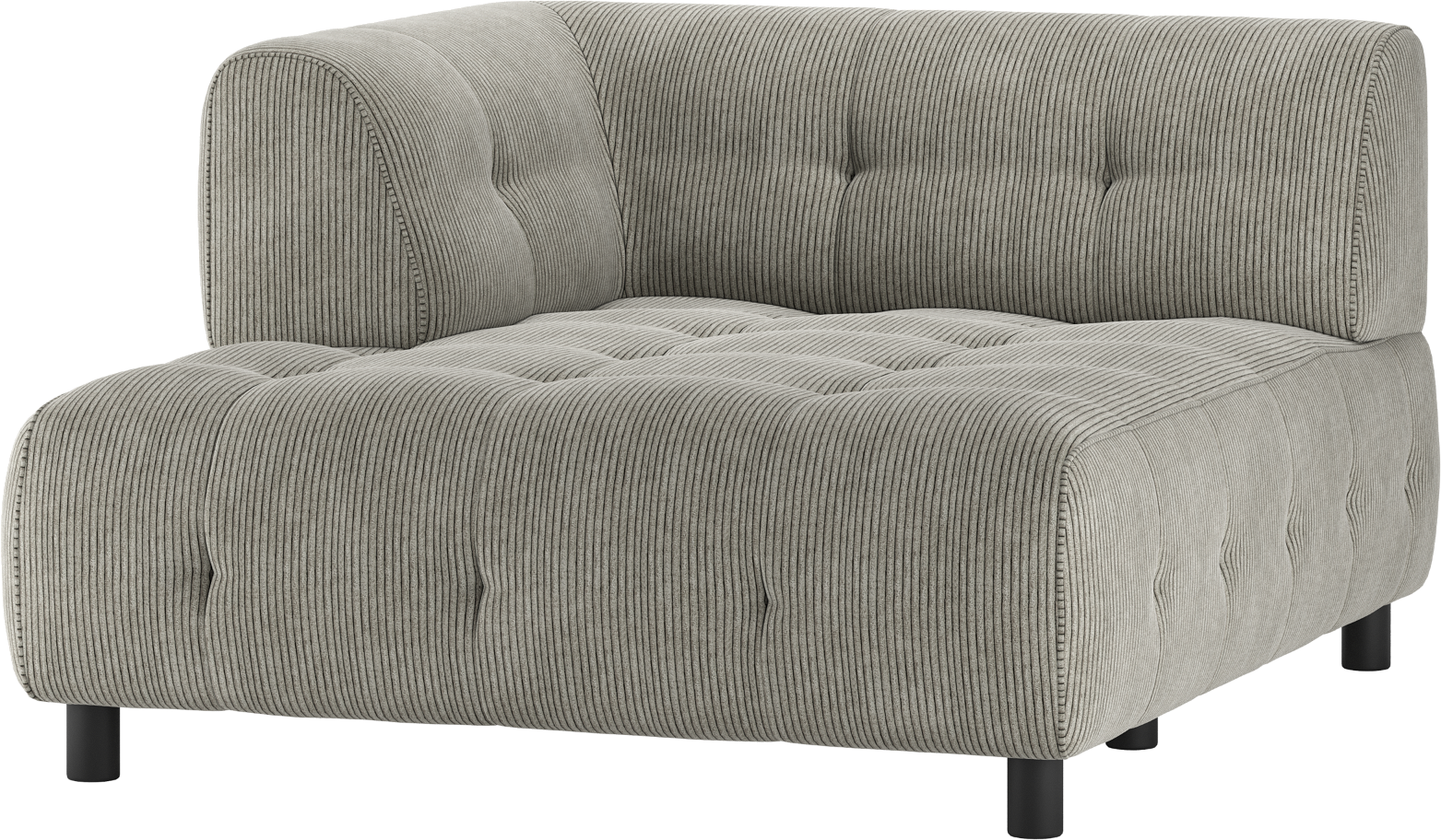 Modulær Sofa Med Venstre Chaiselong Woood Louis Fløjl Lysegrøn på Afbetaling