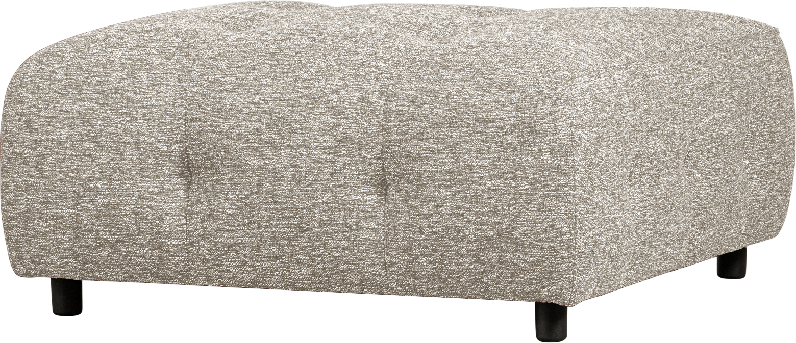 Modulær Sofa Skammel Woood Louis Grov Melange Lysegrå Polyester 43x90x90 på Afbetaling