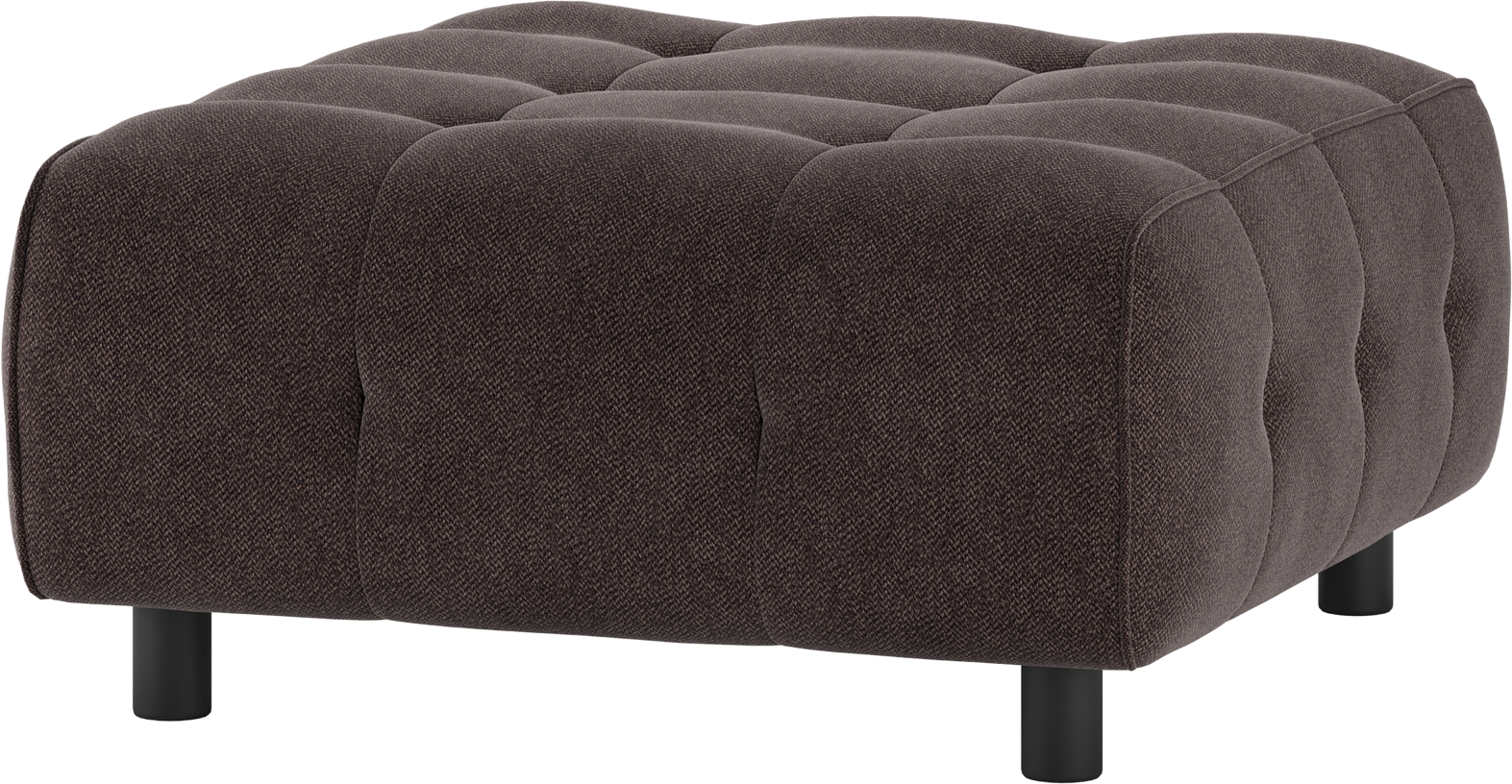 Modulær Sofa Skammel Woood Louis Kaffefarvet Vævet Polyester H43xb90xd90 på Afbetaling