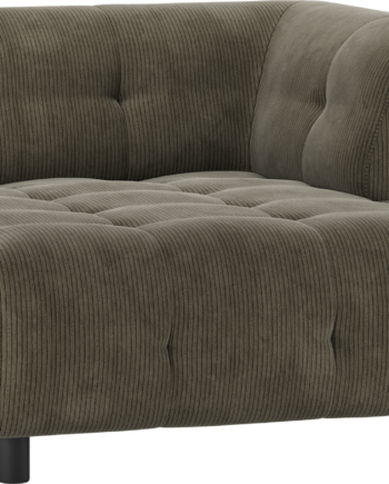 Modulær Sofa Woood Louis Chaiselong Med Højre Armlæn Grøn Fløjl på Afbetaling