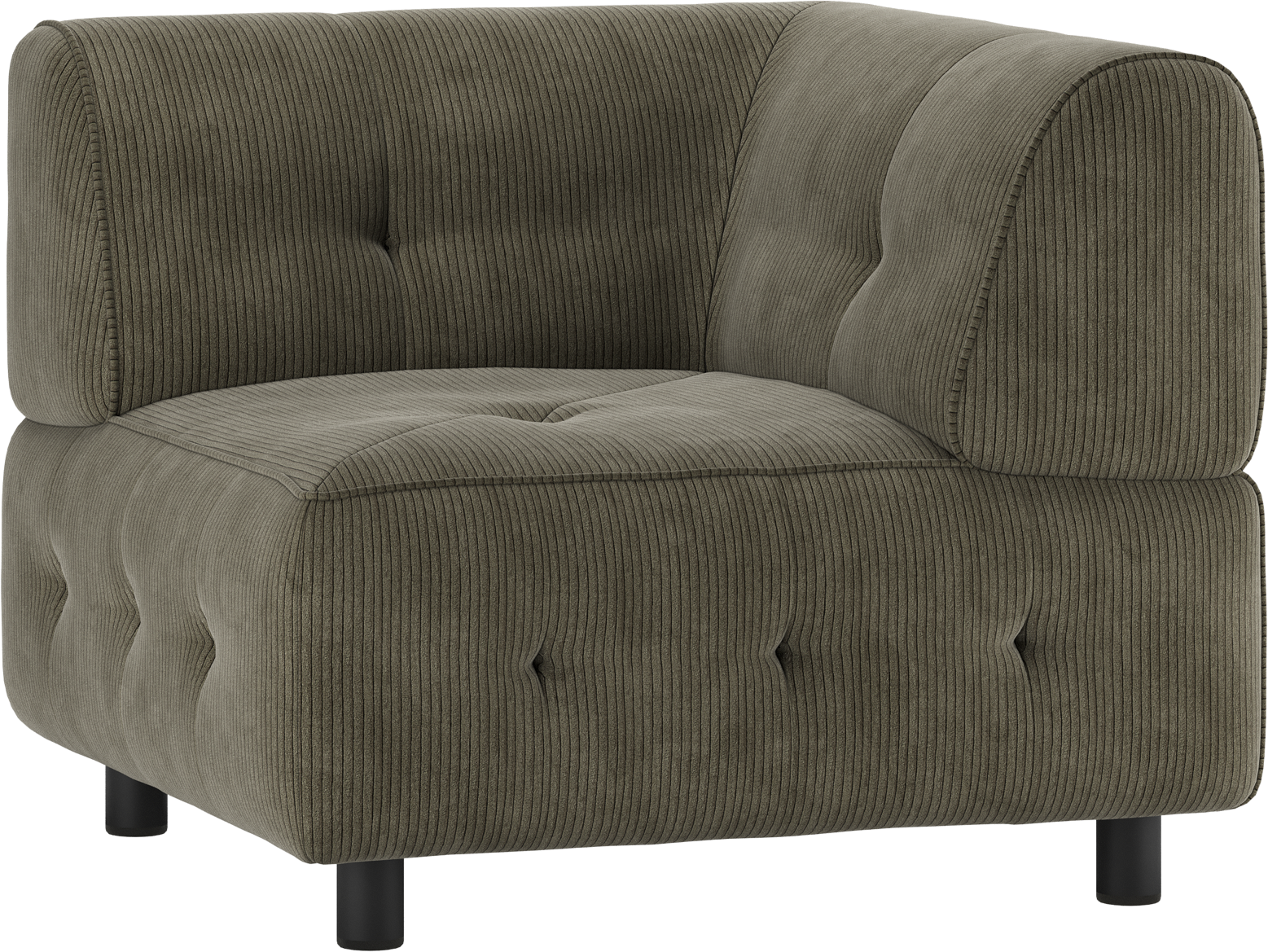 Modulært Hjørneelement Til Sofa Woood Louis Fløjlsgrøn Fløjl på Afbetaling
