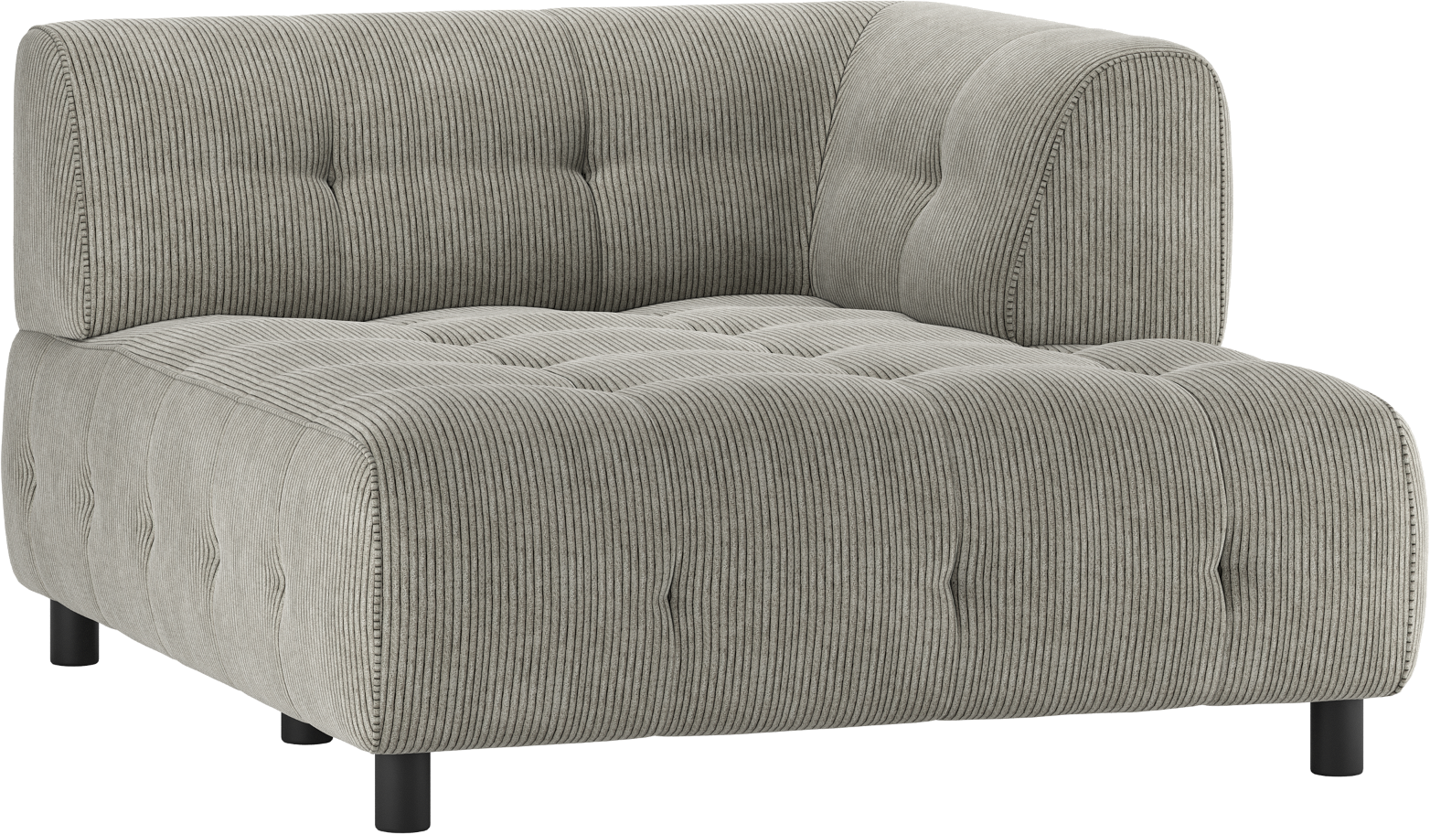 Modulopbygget Sofa Woood Louis Chaiselong Med Højre Arm Fløjl Lysegrøn B122xl140xh73 på Afbetaling