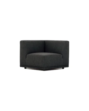 New York Hjørnemodul Sofa Kvadratisk Grå Polyester Stof Sort Plastik på Afbetaling