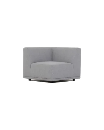 New York Hjørnemodul Sofa Kvadratisk Lysegrå Polyester Stof Sort Plastik på Afbetaling