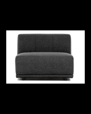 New York Midtermodul Sofa Kvadratisk Grå Polyester Stof Sort Plastik på Afbetaling
