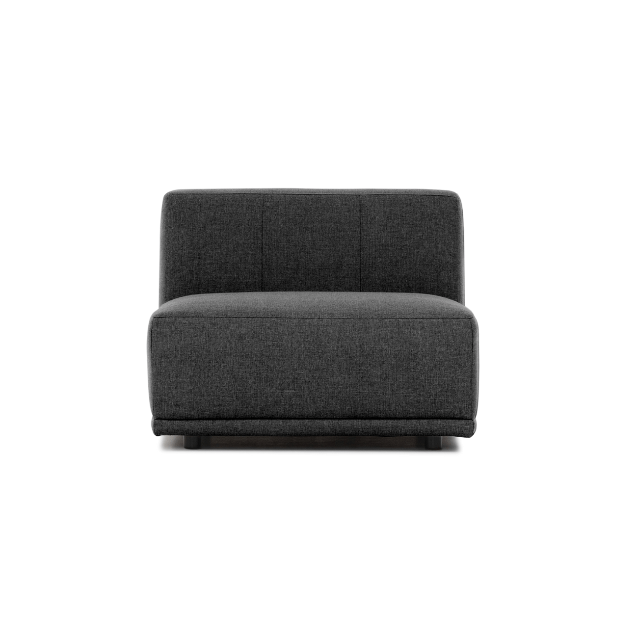 New York Midtermodul Sofa Kvadratisk Grå Polyester Stof Sort Plastik på Afbetaling
