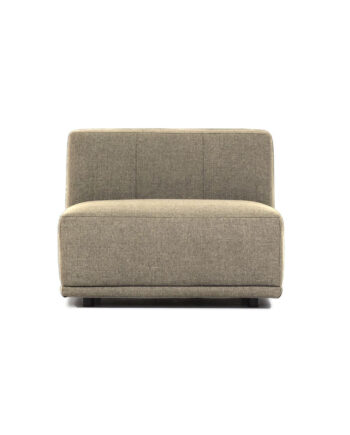 New York Midtermodul Sofa Kvadratisk Latte Polyester Stof Sort Plastik på Afbetaling