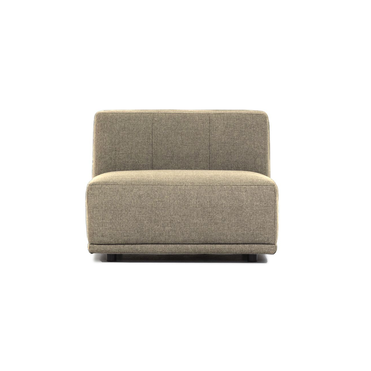 New York Midtermodul Sofa Kvadratisk Latte Polyester Stof Sort Plastik på Afbetaling