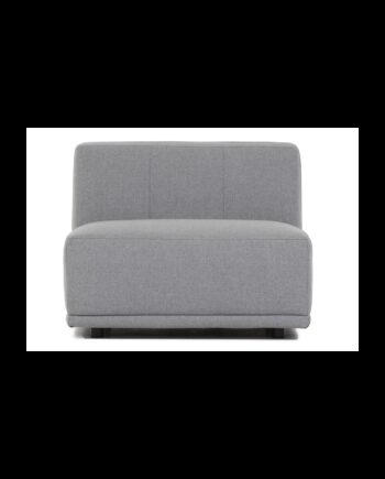 New York Midtermodul Sofa Kvadratisk Lysegrå Polyester Stof Sort Plastik på Afbetaling