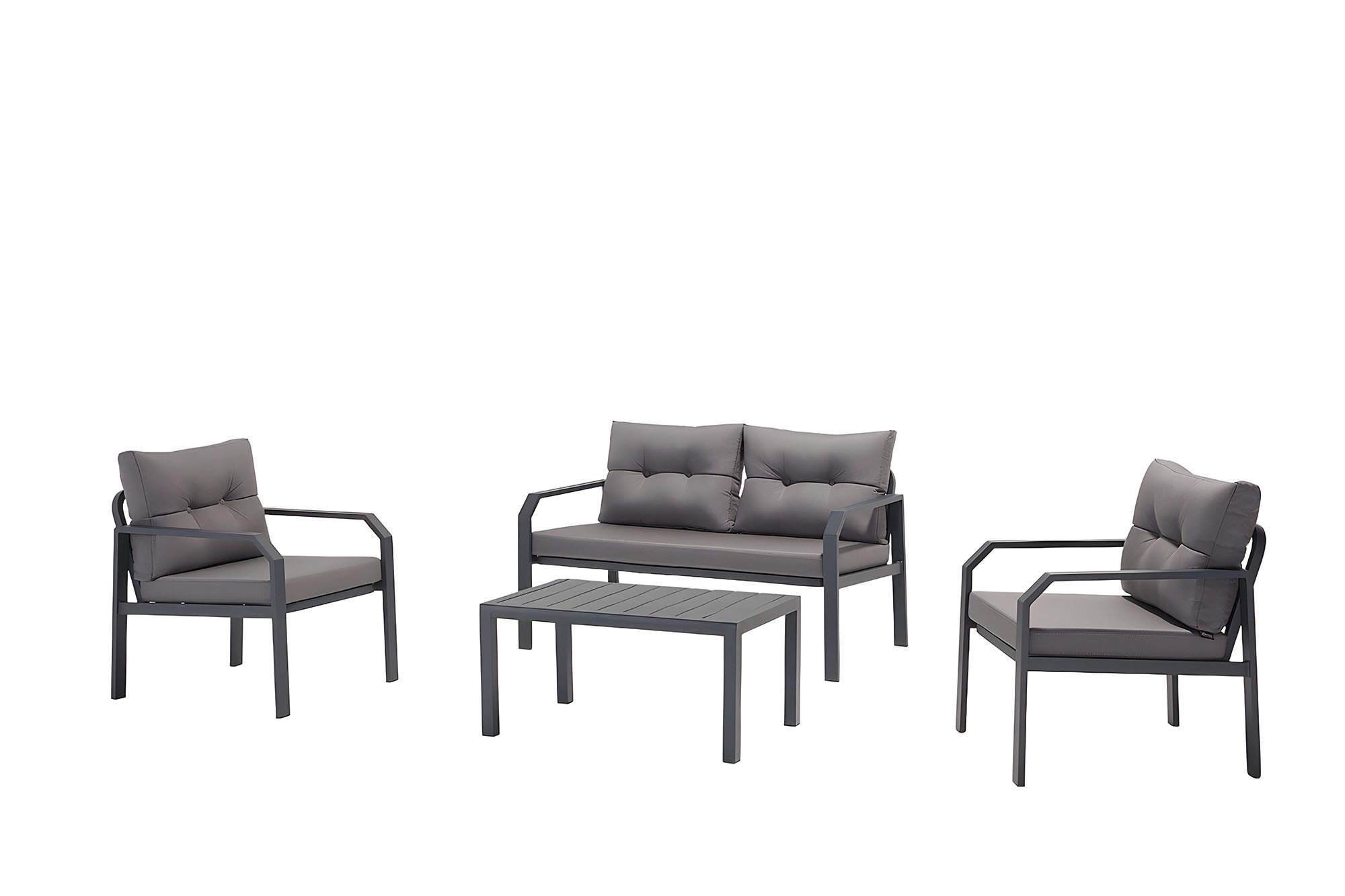 Nordvrk Arya Udendørs Loungesæt Stole Sofa Bord Antracit Hynder Antracit Aluminium på Afbetaling