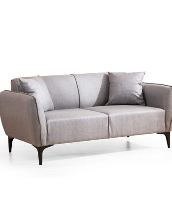 Nordvrk Belissimo Pers Sofa Grå Polyester Stof Sort Plast på Afbetaling