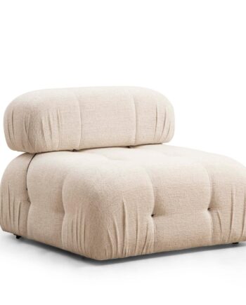 Nordvrk Bubble Pers Sofa Creme Bouclette Polyester Mat Sort Plast på Afbetaling