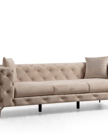 Nordvrk Como Pers Sofa Ecru Polyester Stof Forkromet Metal på Afbetaling