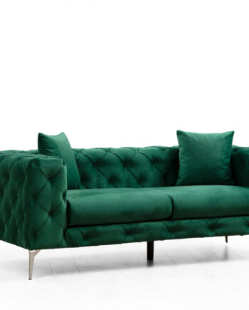 Nordvrk Como Pers Sofa Grøn Polyester Krom Metal på Afbetaling