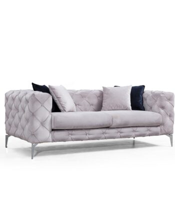 Nordvrk Como Pers Sofa Lysegrå Polyester Krom Metal på Afbetaling