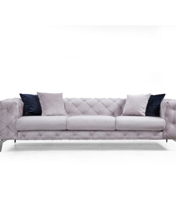 Nordvrk Como Pers Sofa Lysegrå Polyester Stof Forkromet Metal på Afbetaling
