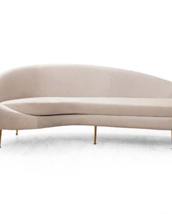 Nordvrk Eses Pers Sofa Venstre Beige Polyester Stof Guld Metal på Afbetaling