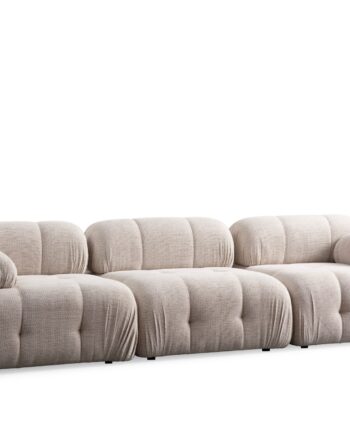 Nordvrk Petite Pers Sofa Creme Polyester Sort Plastik på Afbetaling
