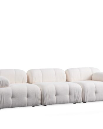 Nordvrk Petite Pers Sofa Hvid Polyester Sort Plastik på Afbetaling