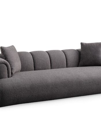 Nordvrk Puffy Plain Pers Sofa Antracitgrå Polyester på Afbetaling