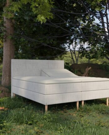 Organic Elevations Seng Med Pocket Latex  Topmadras 100 Naturlatex Bomuldsbetræk Fra Organic Sleep  Zoner Omega Beige 80x200  Lille Enkelt Seng på Afbetaling