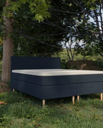 Organic Kontinental Seng Med Latex  Topmadras 100 Naturlatex Med Bomuldsbetræk Fra Organic Sleep  Zoner Omega Blå 140x200  Trekvart Seng på Afbetaling