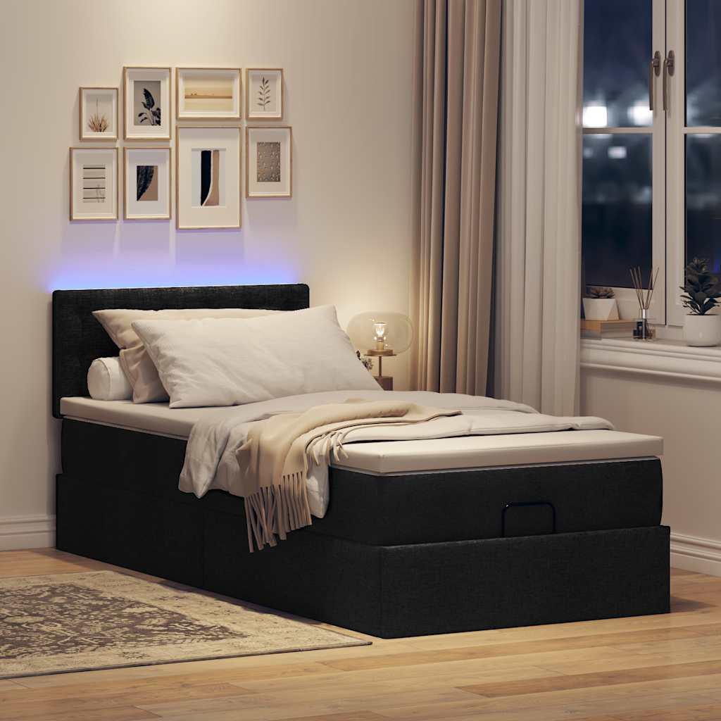 Ottoman Seng Med Madras 100x200 Stof Sort på Afbetaling